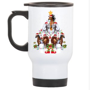 Horse Christmas Tree Xmas Merry Pajamas Xmas Horse Lover Gift Stainless Steel Travel Mug