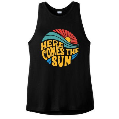 Here Comes The Sun Music Lover Graphic Ladies PosiCharge Tri-Blend Wicking Tank