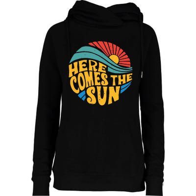 Here Comes The Sun Music Lover Graphic Womens Funnel Neck Pullover Hood