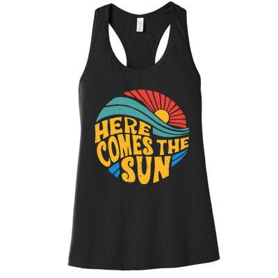 Here Comes The Sun Music Lover Graphic Women's Racerback Tank