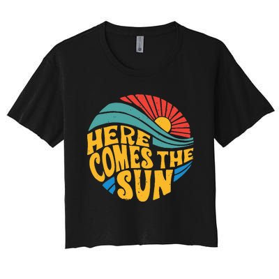 Here Comes The Sun Music Lover Graphic Women's Crop Top Tee