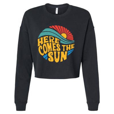 Here Comes The Sun Music Lover Graphic Cropped Pullover Crew