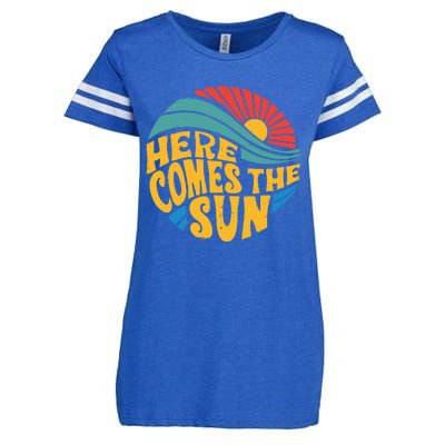 Here Comes The Sun Music Lover Graphic Enza Ladies Jersey Football T-Shirt