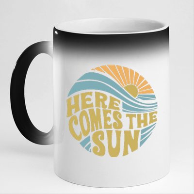 Here Comes The Sun 11oz Black Color Changing Mug