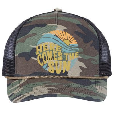 Here Comes The Sun Retro Rope Trucker Hat Cap