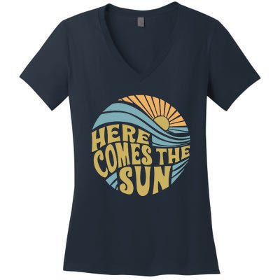 Here Comes The Sun Women's V-Neck T-Shirt