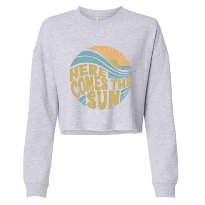 Here Comes The Sun Cropped Pullover Crew