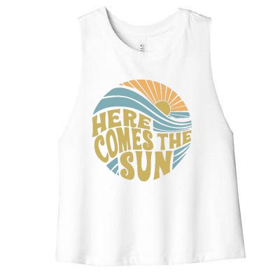 Here Comes The Sun Women's Racerback Cropped Tank