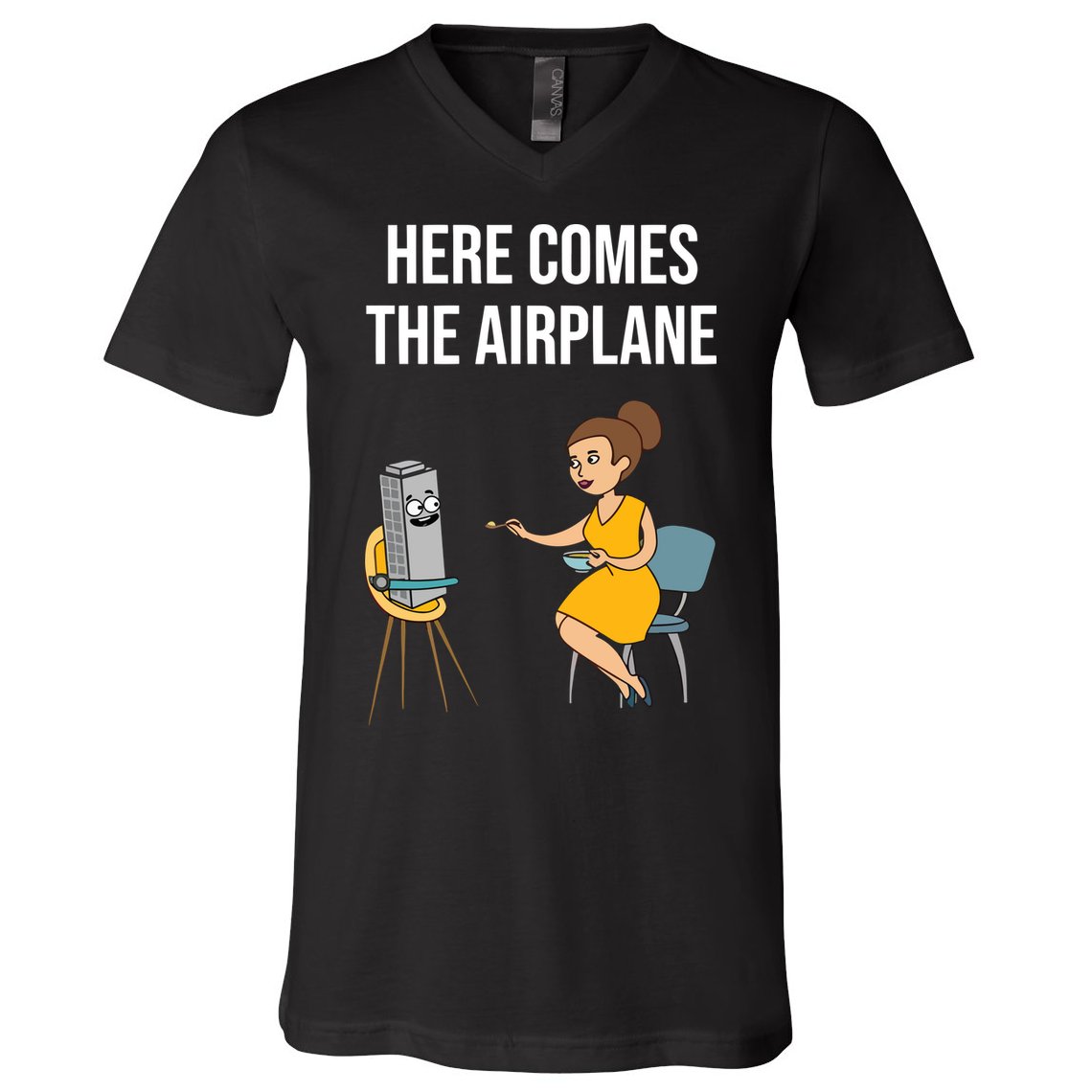 Here Comes The Airplane V-Neck T-Shirt