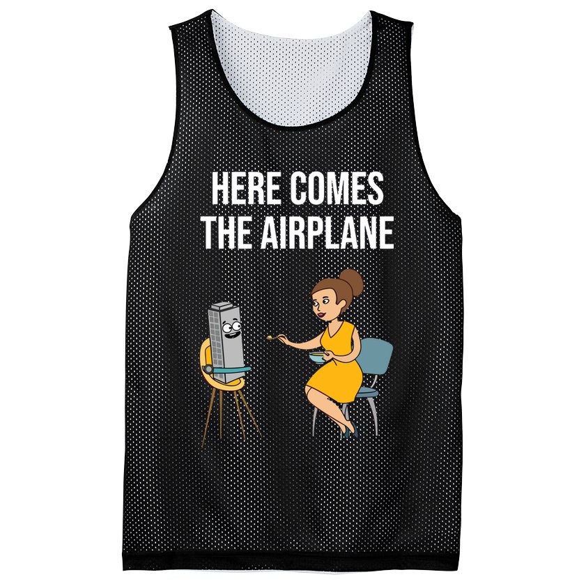 Here Comes The Airplane Mesh Reversible Basketball Jersey Tank