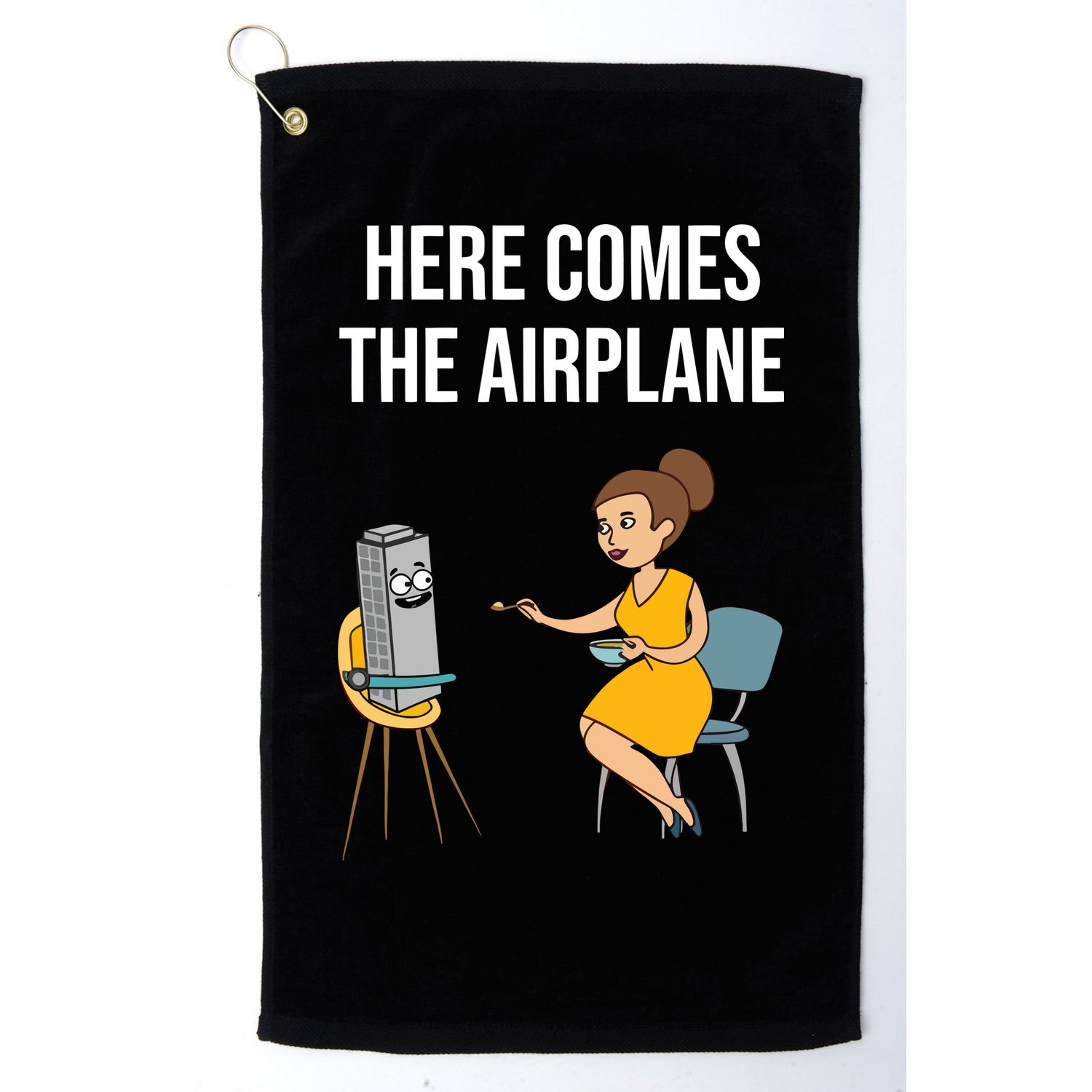 Here Comes The Airplane Golf Towel