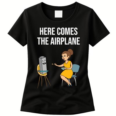 Here Comes The Airplane Womens T-Shirt
