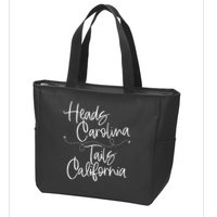 Heads Carolina Tails California 90s Country Zip Tote Bag