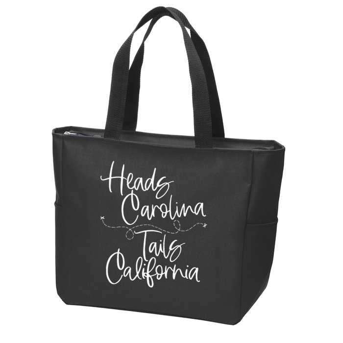 Heads Carolina Tails California 90s Country Zip Tote Bag