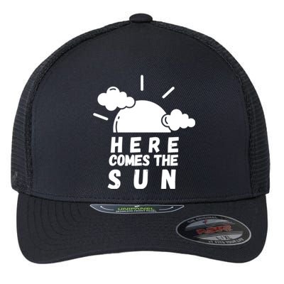 Here Comes The Sun Bring It On Sunshine Sunny Days Smiles Great Gift Flexfit Unipanel Trucker Cap