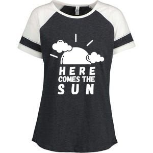 Here Comes The Sun Bring It On Sunshine Sunny Days Smiles Great Gift Enza Ladies Jersey Colorblock Tee