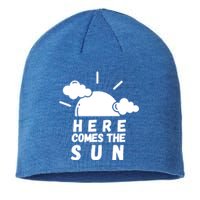 Here Comes The Sun Bring It On Sunshine Sunny Days Smiles Great Gift Sustainable Beanie