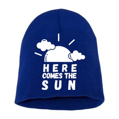 Here Comes The Sun Bring It On Sunshine Sunny Days Smiles Great Gift Short Acrylic Beanie