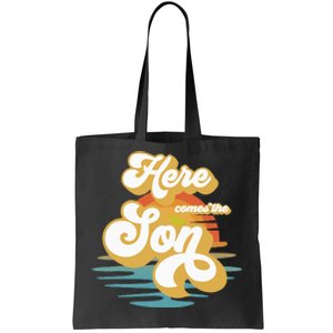 Here Comes The Son Baby Shower Family Matching Tote Bag