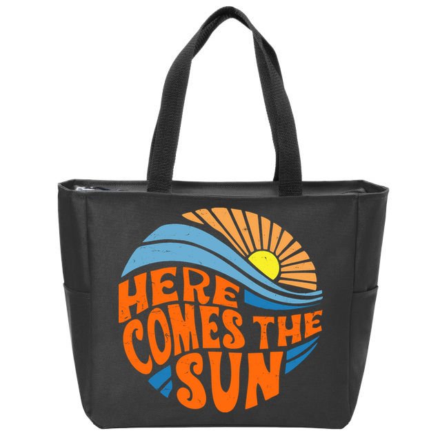 Here Comes The Sun Retro Summer Zip Tote Bag