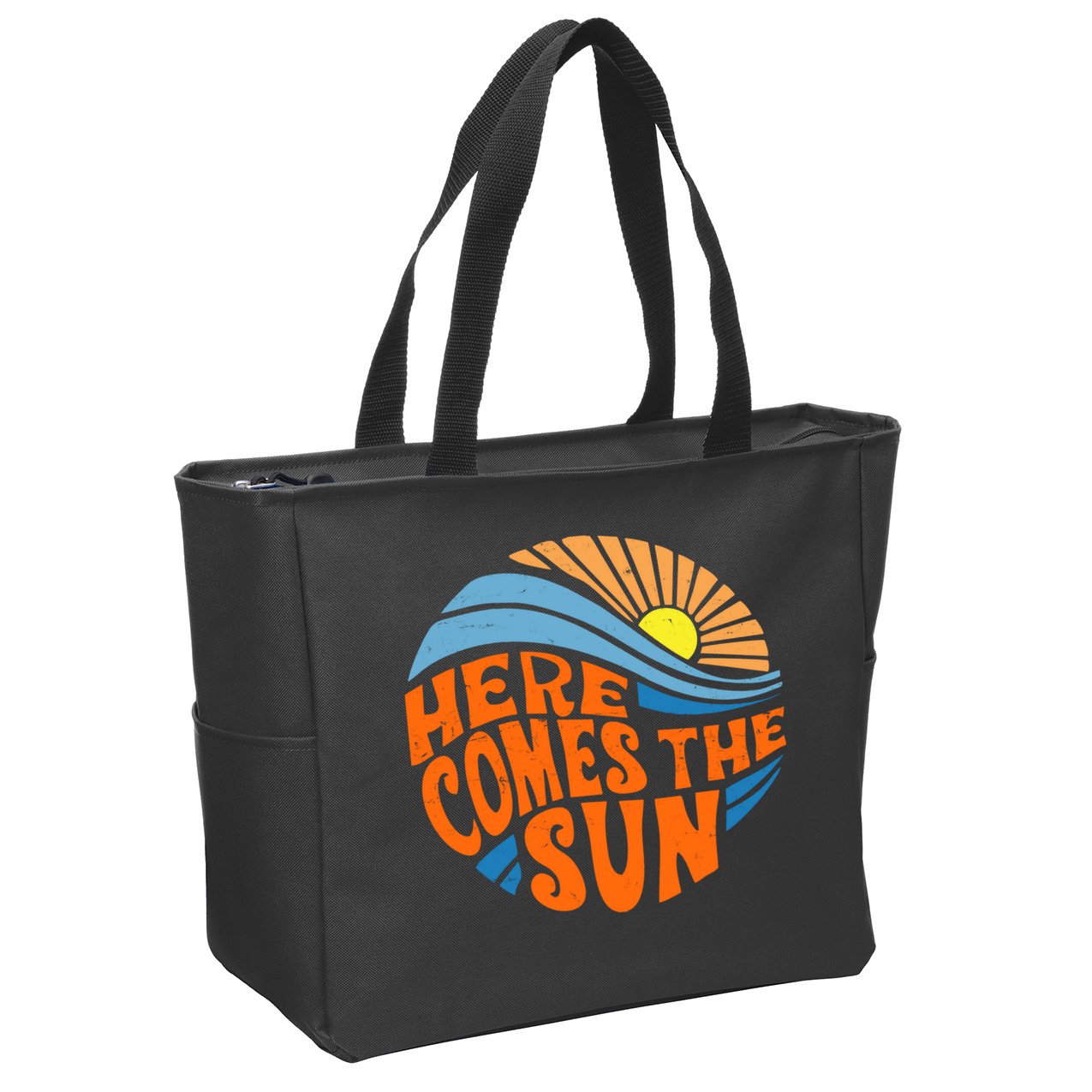 Here Comes The Sun Retro Summer Zip Tote Bag