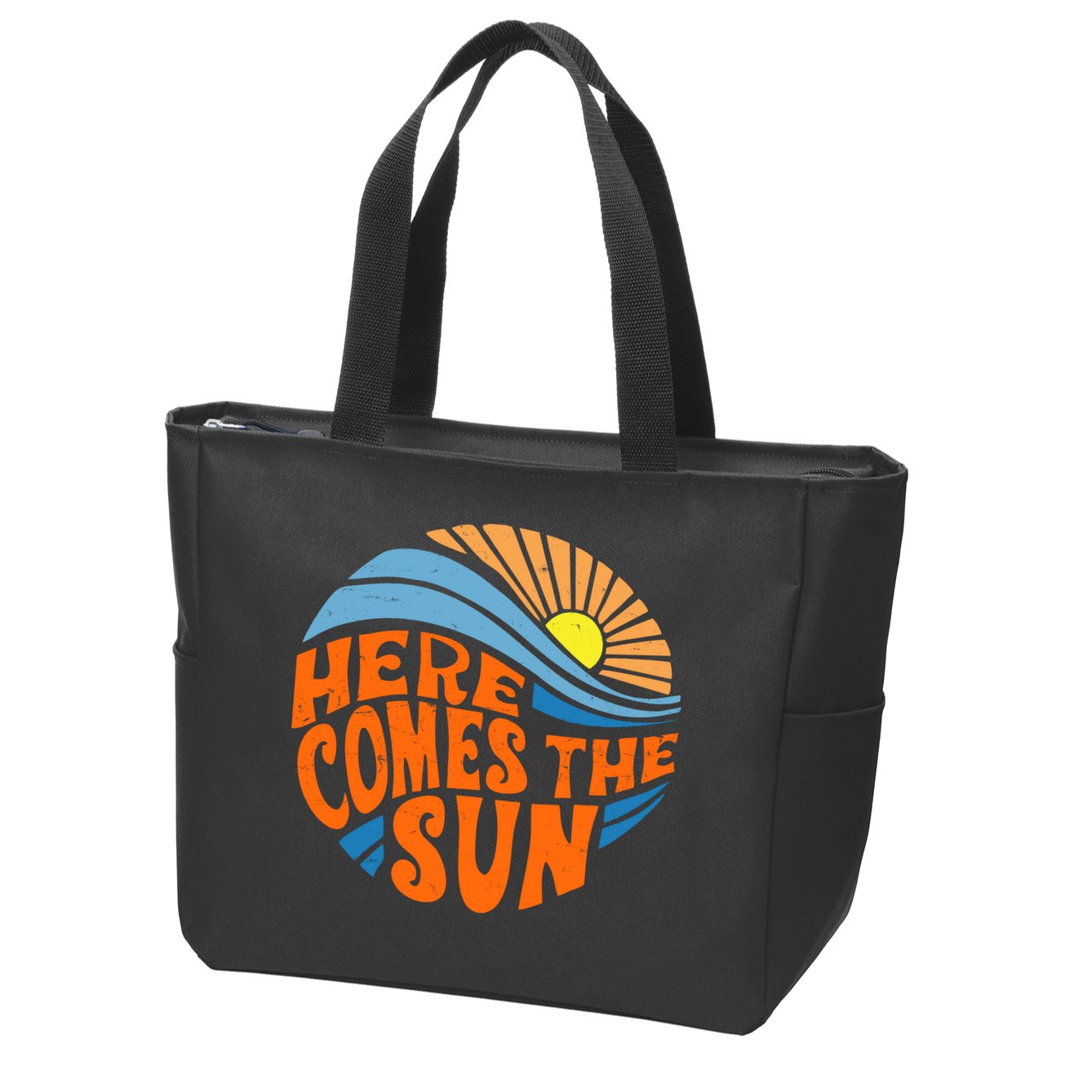 Here Comes The Sun Retro Summer Zip Tote Bag