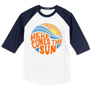 Here Comes The Sun Retro Summer Baseball Sleeve Shirt