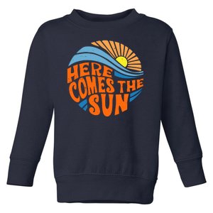 Here Comes The Sun Retro Summer Toddler Sweatshirt