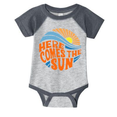 Here Comes The Sun Retro Summer Infant Baby Jersey Bodysuit