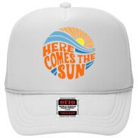 Here Comes The Sun Retro Summer High Crown Mesh Back Trucker Hat