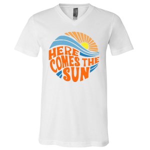 Here Comes The Sun Retro Summer V-Neck T-Shirt