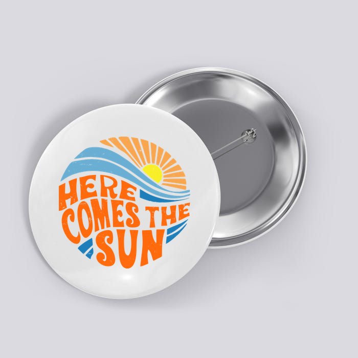 Here Comes The Sun Retro Summer Button