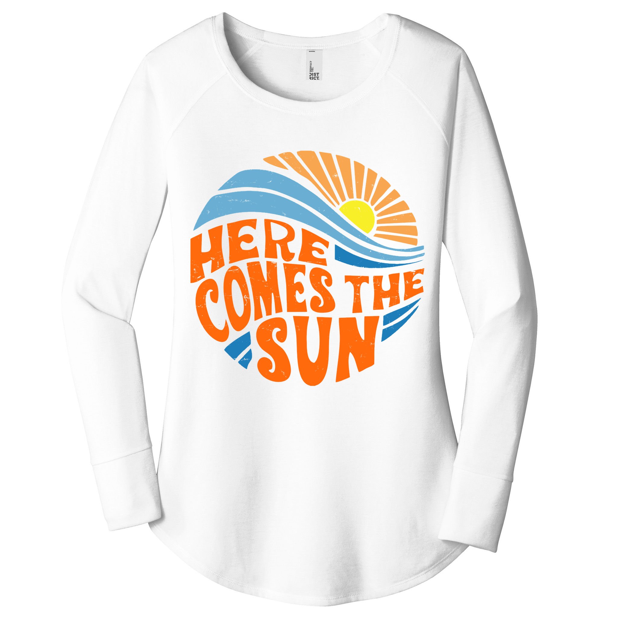 Here Comes The Sun Retro Summer Women's Perfect Tri Tunic Long Sleeve Shirt