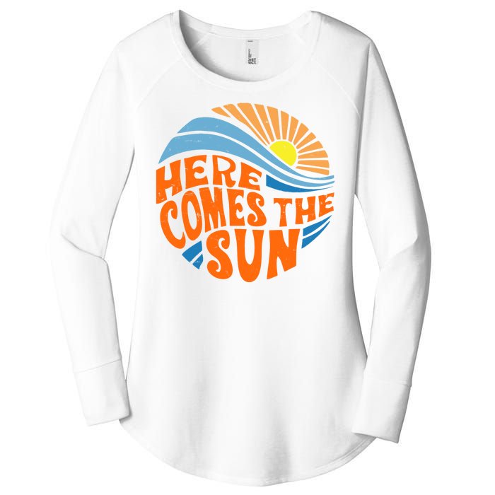 Here Comes The Sun Retro Summer Women's Perfect Tri Tunic Long Sleeve Shirt