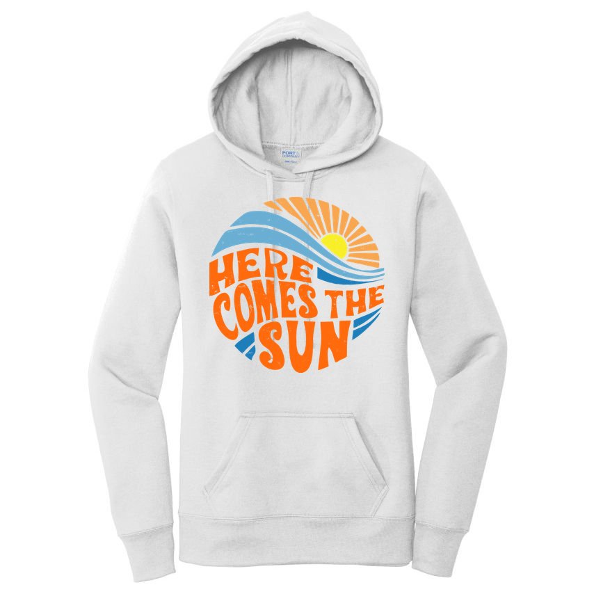 Here Comes The Sun Retro Summer Women's Pullover Hoodie
