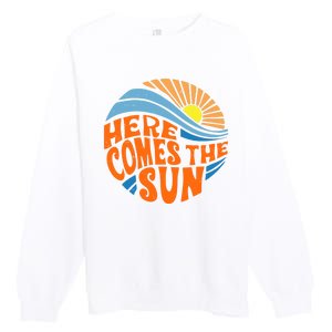 Here Comes The Sun Retro Summer Premium Crewneck Sweatshirt