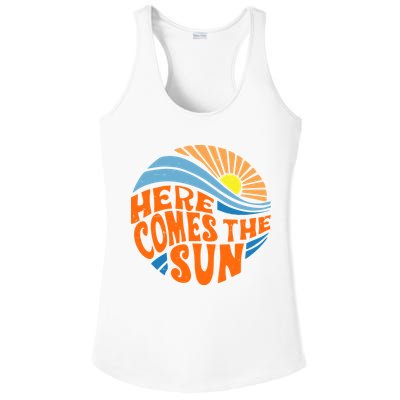 Here Comes The Sun Retro Summer Ladies PosiCharge Competitor Racerback Tank