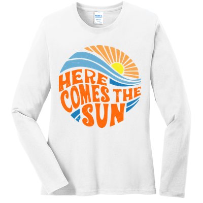 Here Comes The Sun Retro Summer Ladies Long Sleeve Shirt
