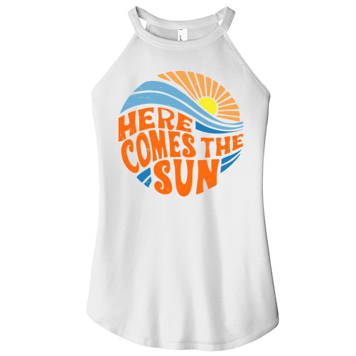 Here Comes The Sun Retro Summer Women's Perfect Tri Rocker Tank