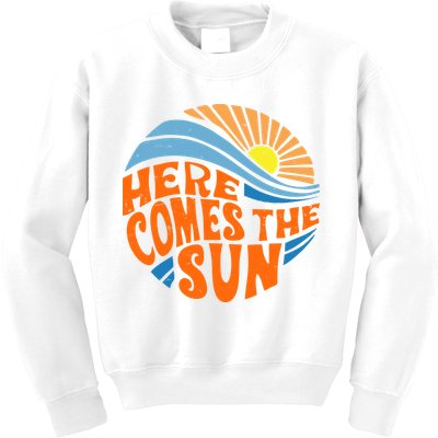 Here Comes The Sun Retro Summer Kids Sweatshirt