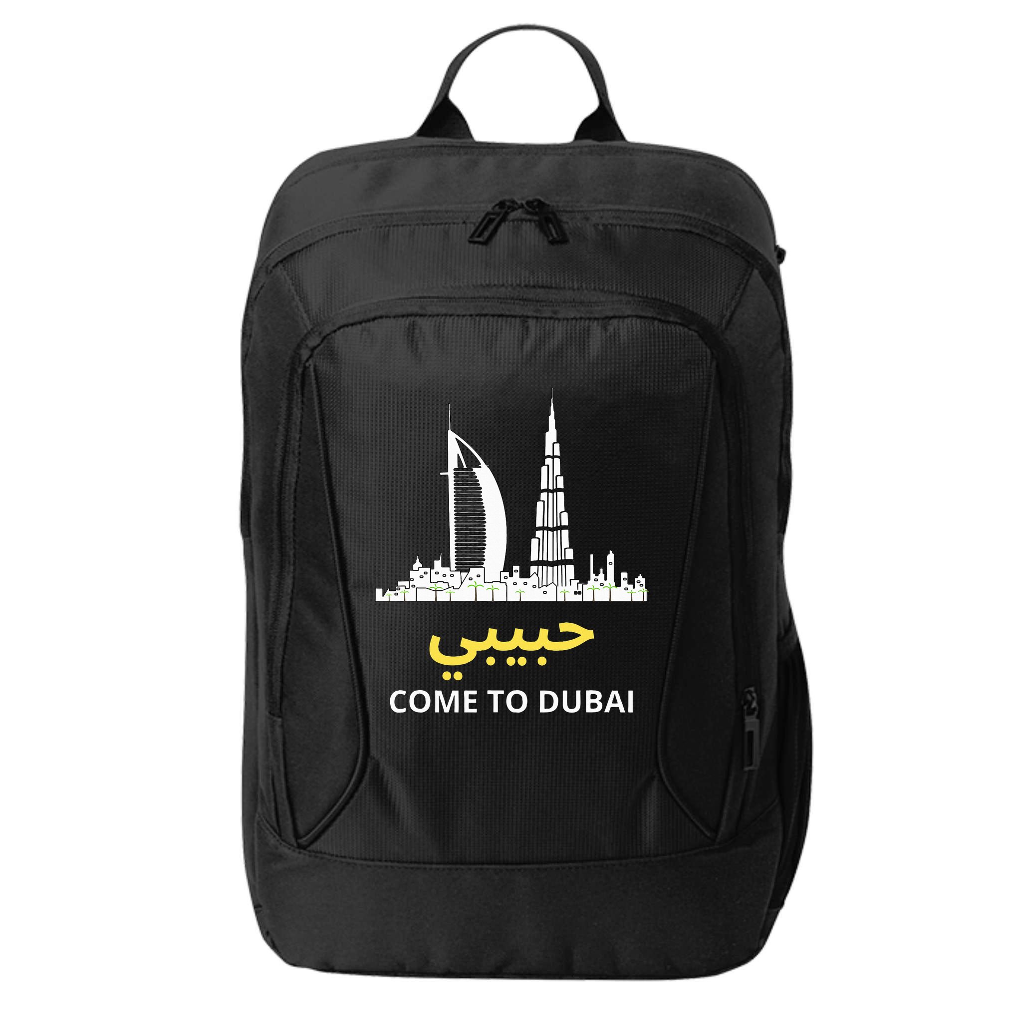 Habibi Come To Dubai Funny Quote Uae Travel City Backpack
