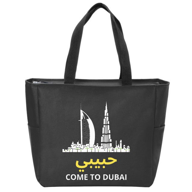 Habibi Come To Dubai Funny Quote Uae Travel Zip Tote Bag