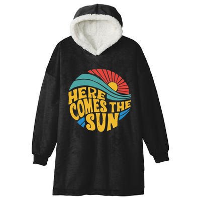 Here Comes The Sun Music Lover Graphic Hooded Wearable Blanket