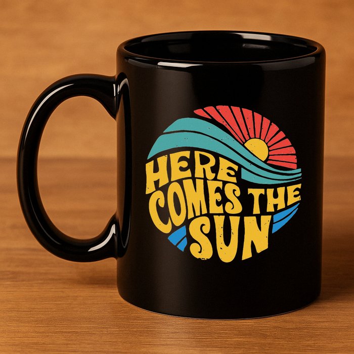 Here Comes The Sun Music Lover Graphic 11oz C Handle Ceramic Mug