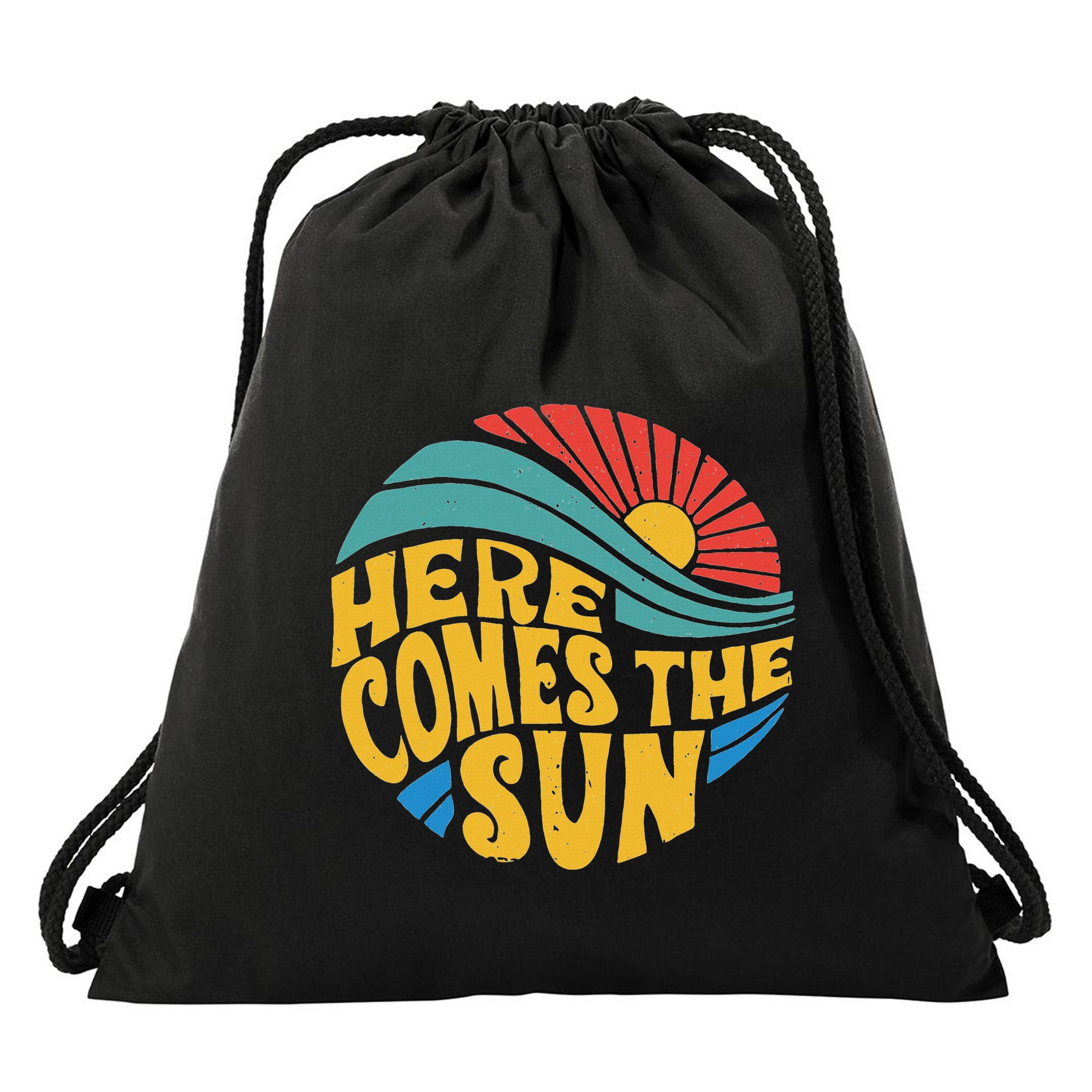 Here Comes The Sun Music Lover Graphic Drawstring Bag