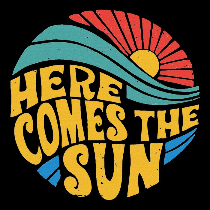 Here Comes The Sun Music Lover Graphic Drawstring Bag