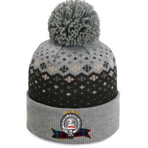 Hume Clan Tartan Crest Motto V Neck The Baniff Cuffed Pom Beanie