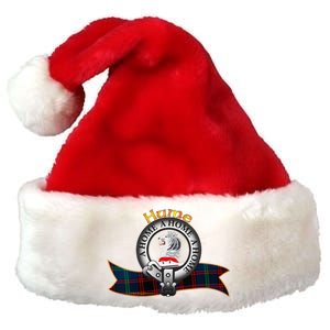 Hume Clan Tartan Crest Motto V Neck Premium Christmas Santa Hat