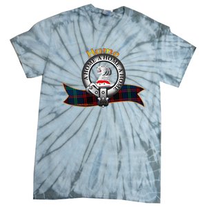 Hume Clan Tartan Crest Motto V Neck Tie-Dye T-Shirt