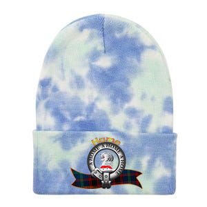 Hume Clan Tartan Crest Motto V Neck Tie Dye 12in Knit Beanie